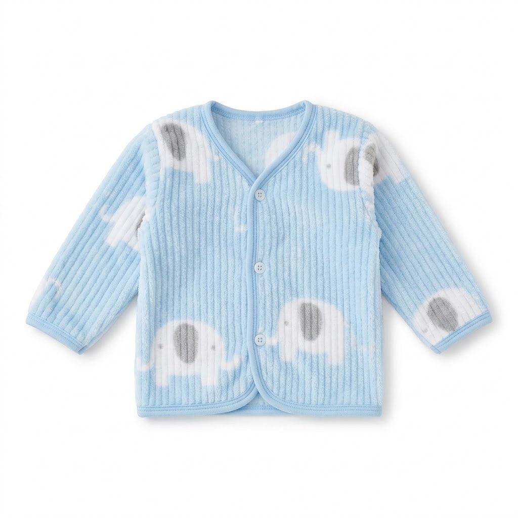 Blue Elephant 5-Piece Newborn Velour Set