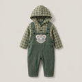 Tiger Face Corduroy Overalls Set