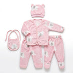 Pink Elephant 5-Piece Newborn Velour Set